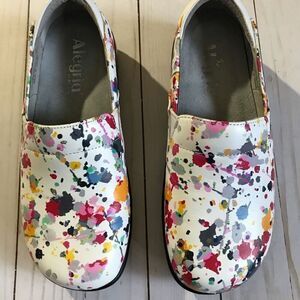 Alegria Keli Pollack paint splatter shoes SZ 36 = 6 - 6.5 slip on leather